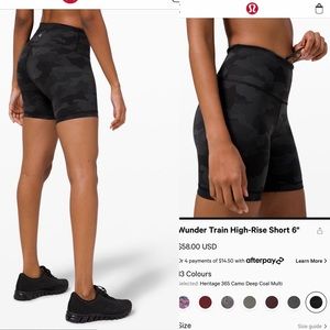 Lululemon High Rise Wunder Train 6” Bike Shorts 4